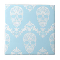 blue victorian skulls