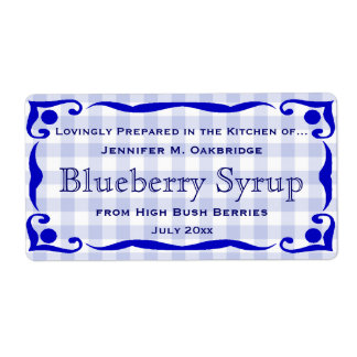 Blue Victorian Style Frame with Gingham Food