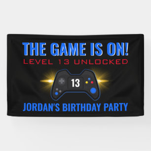 Blue Video Game Birthday Banner