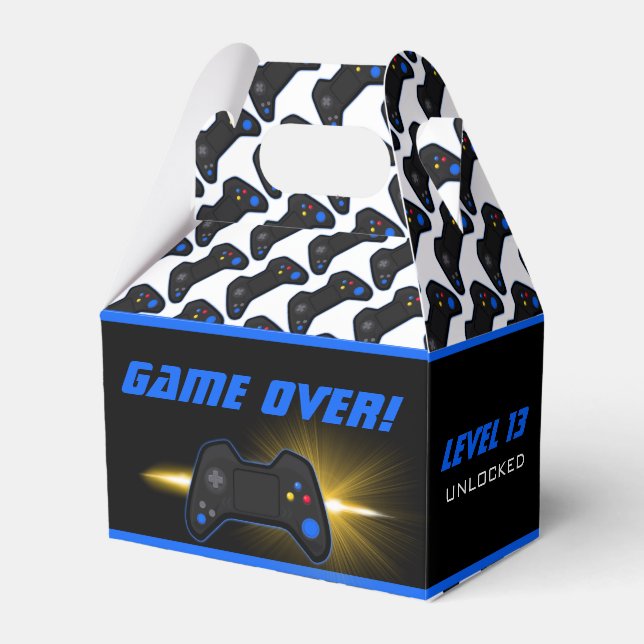 Blue Video Game Controller Favour Box (Front Side)