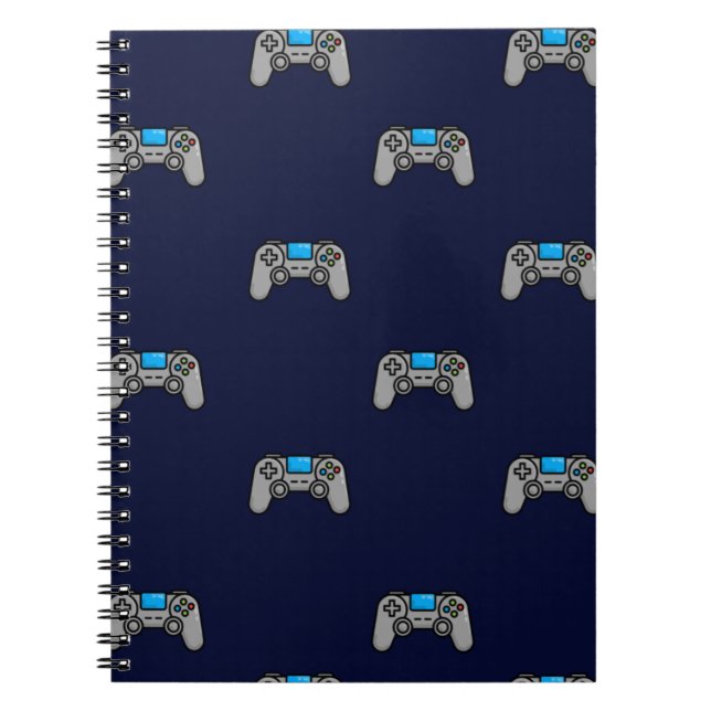 Blue Video Game Playstation Pattern Notebook (Front)