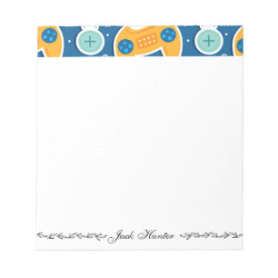 Blue Video Game Themed Name Personalised  Notepad