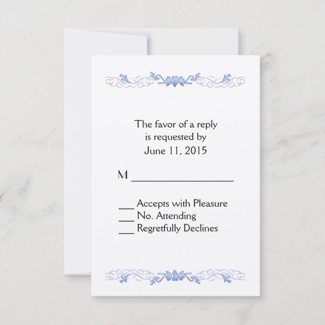 Blue Vine RSVP Card (Front)