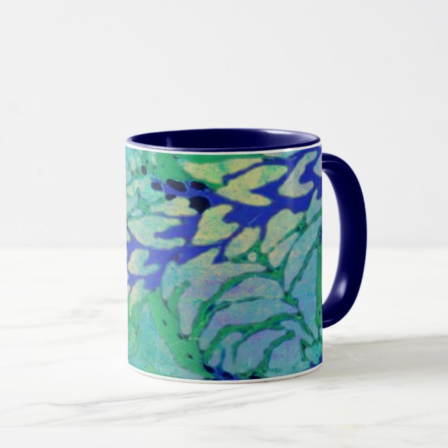 Blue Vine Wave 11oz Mug (Front Right)