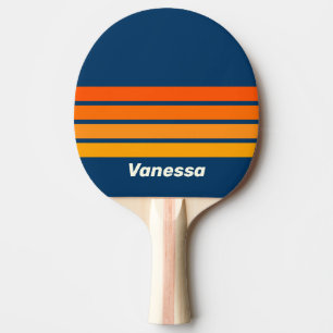 Blue Vintage Across Striping with Name Ping Pong Paddle