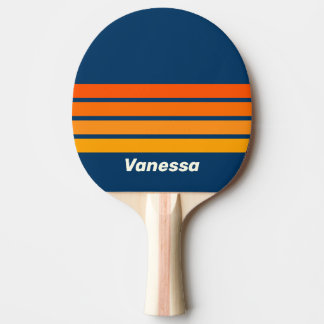 Blue Vintage Across Striping with Name Ping Pong Paddle