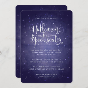 Blue Vintage Aged Halloween Spooktacular Party Invitation