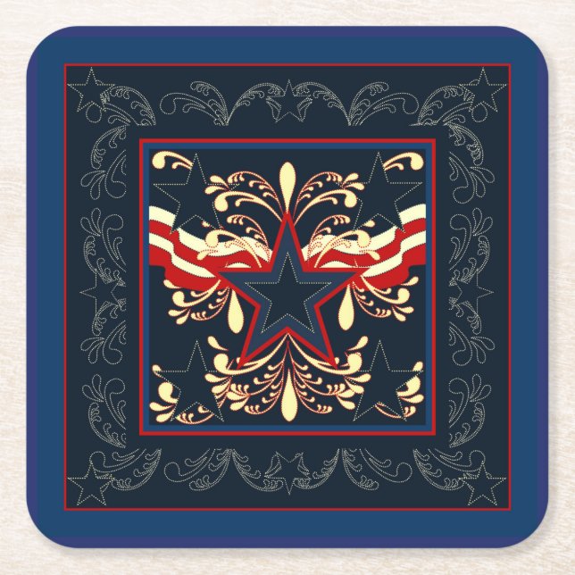 Blue Vintage Americana Coasters (Front)