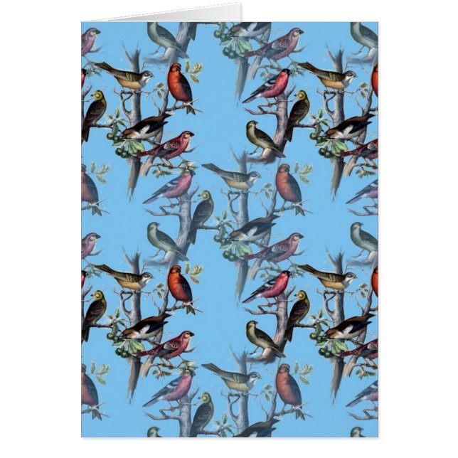 Blue Vintage Art Birds pattern accessories LeahG (Front)