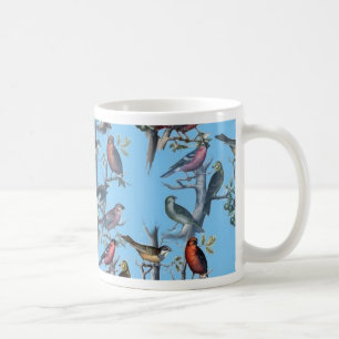 Blue Vintage Art Birds pattern accessories LeahG Coffee Mug