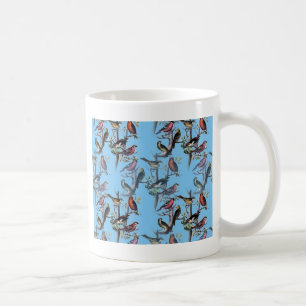 Blue Vintage Art Birds pattern accessories LeahG Coffee Mug
