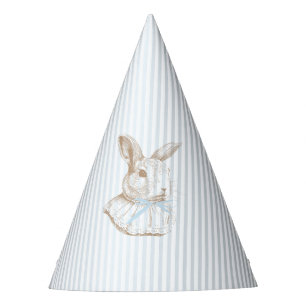 Blue Vintage Bunny Some Bunny Is Turning One Party Hat