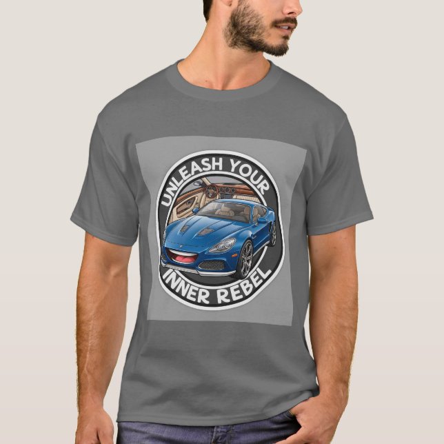 Blue Vintage Car T-Shirt (Front)