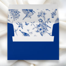 Blue Vintage Chinoiserie floral bird