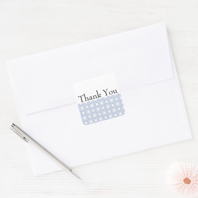Blue Vintage Circle Pattern Thank You Sticker (Envelope)