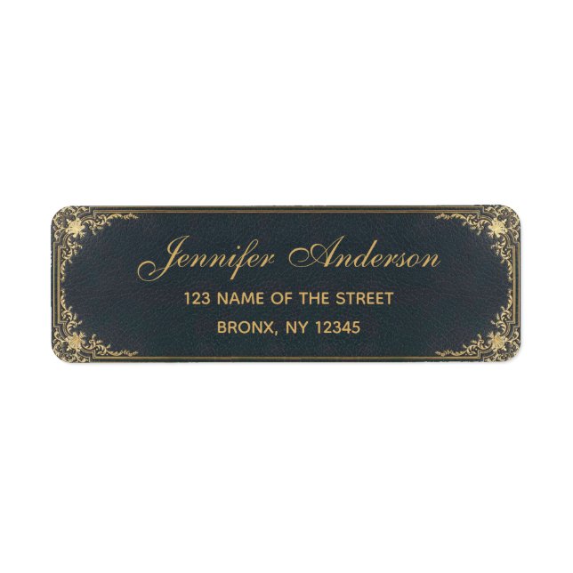 Blue Vintage Elegant Golden Calligraphic Script (Front)