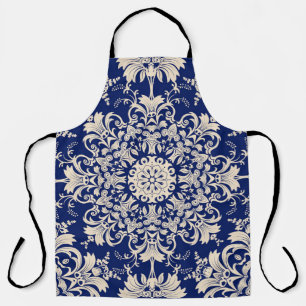 Blue Vintage: Elegant Seamless Pattern. Apron