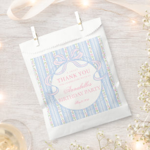 Blue Vintage Fancy Floral Birthday Party Dessert Favour Bags