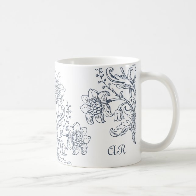 Blue Vintage Floral Mug (Right)