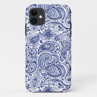 Blue Vintage Floral Paisley Pattern