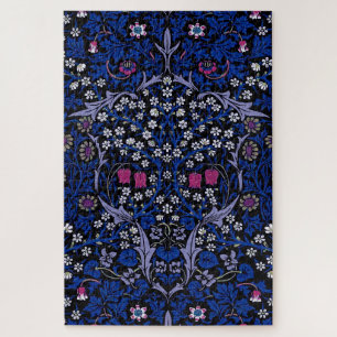 Blue Vintage Floral Pattern, William Morris Jigsaw Puzzle