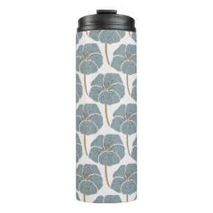 Blue vintage floral repeat seamless pattern. Roman Thermal Tumbler
