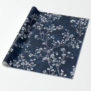 Blue Vintage Floral Toile Pattern (12) Wrapping Paper