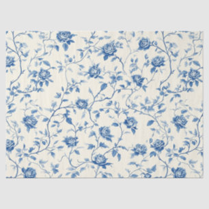 Blue Vintage Floral Toile Pattern (3) Tissue Paper
