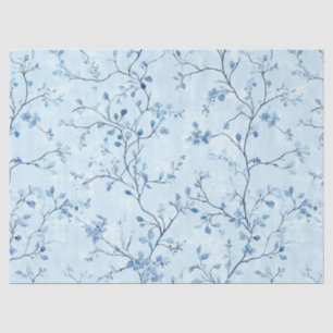 Blue Vintage Floral Toile Pattern (7) Tissue Paper