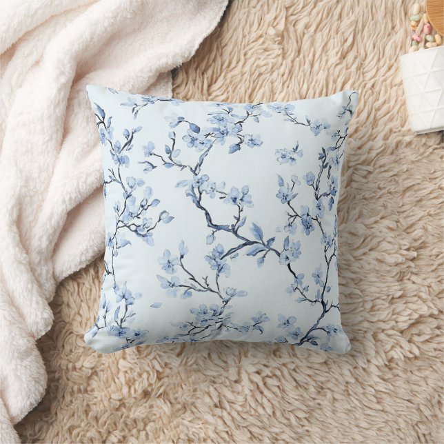 Blue Vintage Floral Toile Pattern (9) Cushion (Blanket)