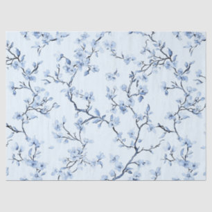 Blue Vintage Floral Toile Pattern (9) Tissue Paper