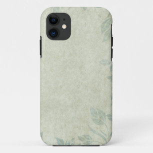 Blue Vintage Floral Vine Wedding iPhone 11 Case