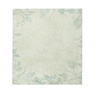 Blue Vintage Floral Vine Wedding Notepad