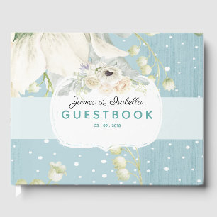 Blue Vintage Florals Wedding Guestbook