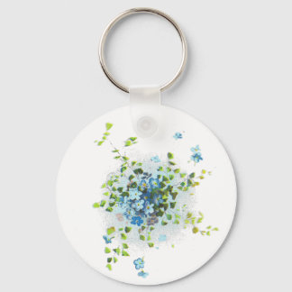 Blue Vintage Forget-Me-Nots Key Ring