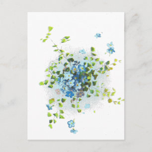 Blue Vintage Forget-Me-Nots Postcard