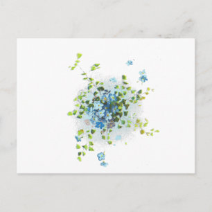 Blue Vintage Forget-Me-Nots Postcard