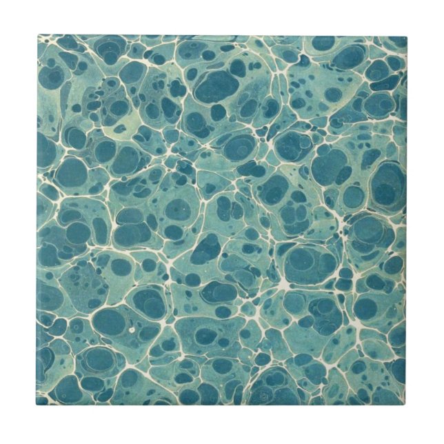 Blue Vintage Marble Paper Tile (Front)