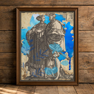 Blue Vintage Mediaeval Couple Decoupage Tissue Pap Paper