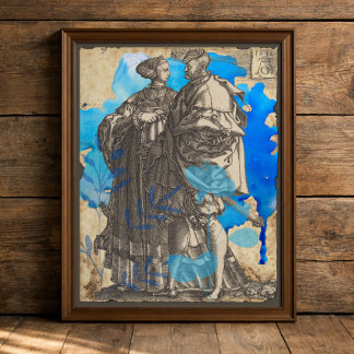 Blue Vintage Mediaeval Couple Decoupage Tissue Pap Paper