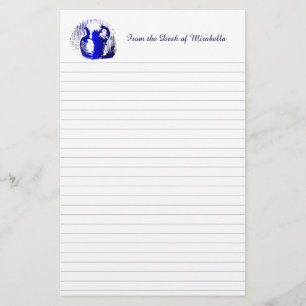 Blue Vintage Milk Jug Custom Lined Stationery