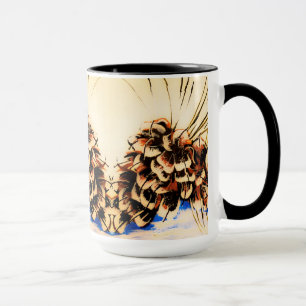 Blue Vintage Pinecone Cup