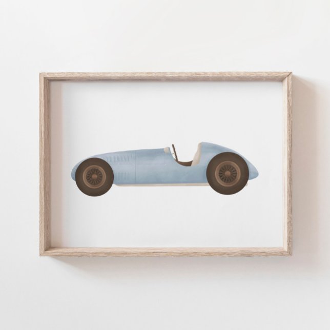 Blue Vintage Race Car Kids Room Decor (Creator Uploaded)