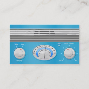Blue Vintage Radio Business Card