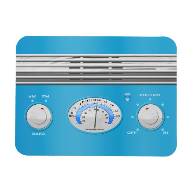 Blue Vintage Radio Magnet (Horizontal)