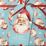 Blue Vintage Retro Santa Claus Christmas Gift Tags<br><div class="desc">Add a nostalgic touch to your gifts with these blue vintage Santa Claus Christmas gift tags. Featuring a charming retro Santa illustration with festive snowflakes, these tags are perfect for adding personality and warmth to your holiday presents. The classic Santa design against the blue background creates a stylish contrast that...</div>