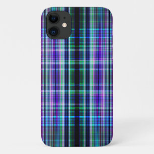 Blue vintage rough stripes pattern iPhone 11 case