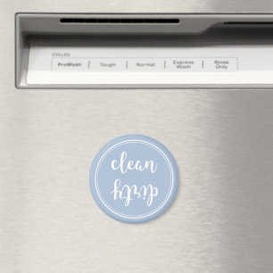 Blue Vintage Script Clean Dirty Dishwasher Magnet