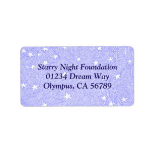 Blue Vintage Stars Etching Custom Address Label
