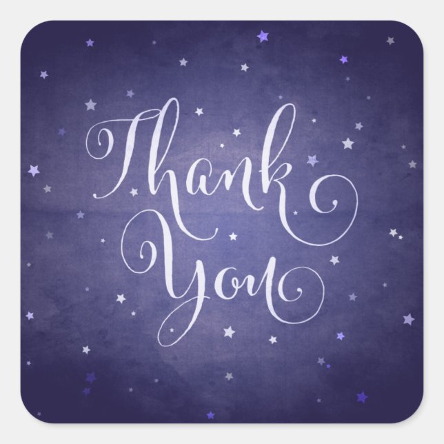 Blue Vintage Stars Thank You Halloween Square Sticker (Front)